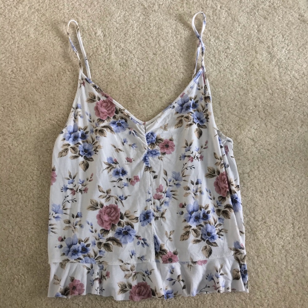 American eagle floral soft tank
